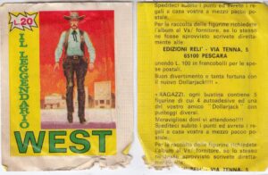 IL LEGGENDARIO WEST Pacchetto figurine aperto e VUOTO Ed. Relì