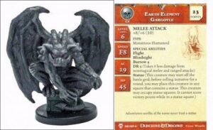 Dungeons & Dragons Miniatures - Earth Element Gargoyle+Card Blood War (D&D 28) - Wizard