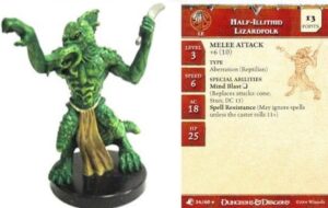 Dungeons & Dragons Miniatures - HALF ILLITHID LIZARDFOLK -Aberration (D&D 40) - Wizard