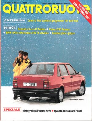 Quattroruote n. 376 Febbraio 1987 - Lamborghini Jalpa, BMW M3, Mercedes 190