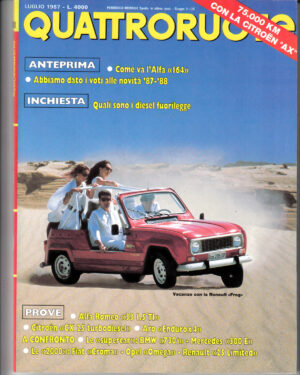 Quattroruote n. 381 Luglio 1987 - BMW 730i, Mercedes 300E, Ranault 25