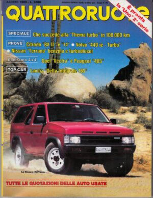Quattroruote n. 406 Agosto 1989 - Citroen BX 11 e 14, Volvo 440 ie turbo