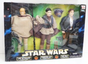 LUKE SKYWALKER, PRINCESS LEILA, HAN SOLO Star Wars Action Figure Collection. Kenner 1998