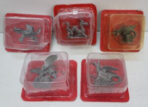 Miniature Draghi e creature fantastiche. Set da 5, in lega metallica, DeAgostini