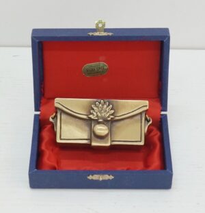 Giberna Carabinieri in Metallo: Fermacarte - Scatola in bronzo con custodia