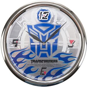 Transformers Blue Flames Autobot Logo Blu - Orologio da Parete Wall Clock (Tipo A)