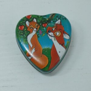 Mini Scatola Cuore Disney "Volpi in Biancaneve", Porta liquirizia 1987