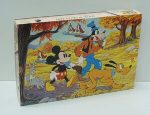 Puzzle Topolino Pluto Pippo a Caccia 100 pezzi (33,5x48,5 cm) Completo. Clem Toys cod. 32103 Vintage