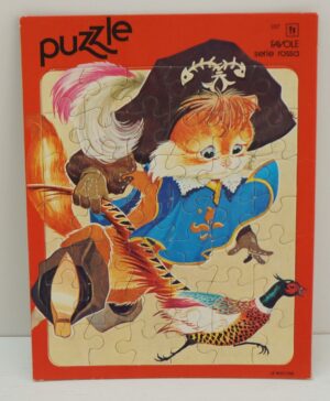 Il Gatto con gli Stivali. Puzzle Favole serie Rossa Edibimbo. Vintage