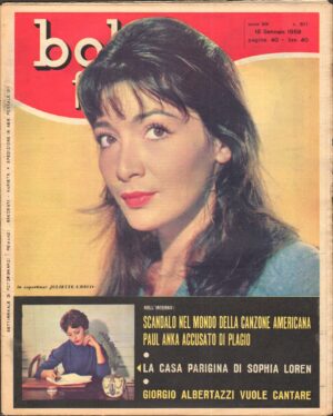 Rivista Bolero Film n. 611 del 18 Gennaio 1959 - In Copertina Juliette Greco