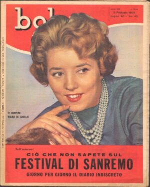 Rivista Bolero Film n. 614 del 8 Febbraio 1959 - In Copertina Wilma De Angelis