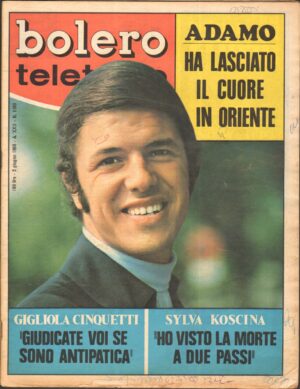 Rivista Bolero Teletutto n. 1100 del 2 Giugno 1968 - In copertina Adamo