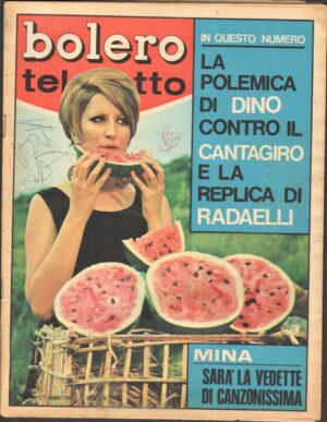 Rivista Bolero Teletutto n. 1105 del 7 Luglio 1968 - In copertina Mina