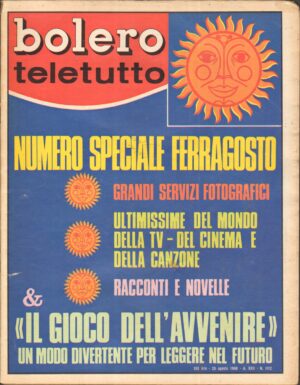Rivista Bolero Teletutto n. 1112 del 25 Agosto 1968 - Numero Speciale Ferragosto