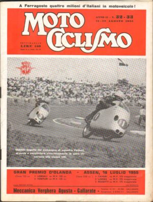 Rivista Motociclismo n. 32-33 del 6 Agosto 1955 ed. Edisport - MV Augusta