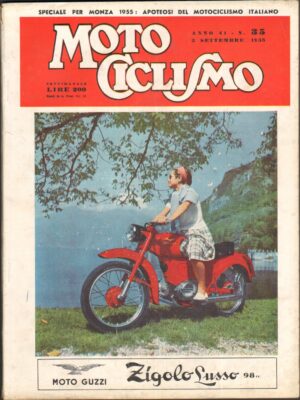 Rivista Motociclismo n. 35 del 3 Settembre 1955 ed. Edisport - Moto Guzzi Zigolo Lusso