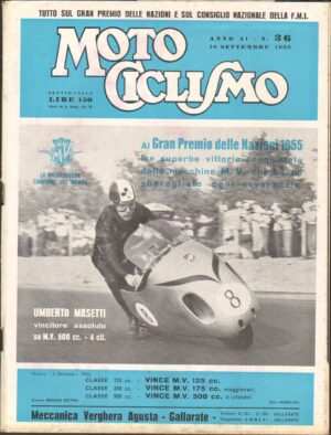 Rivista Motociclismo n. 36 del 10 Settembre 1955 ed. Edisport - MV Augusta