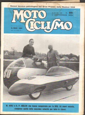 Rivista Motociclismo n. 35 del 1 Settembre 1956 ed. Edisport - Moto NSU
