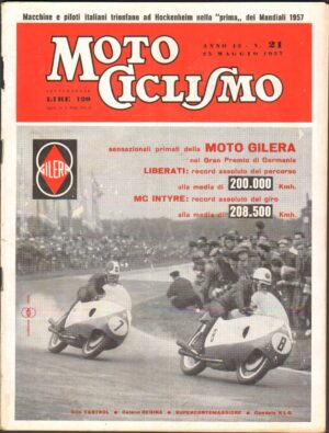 Rivista Motociclismo n. 21 del 25 Maggio 1957 ed. Edisport - Moto Gilera