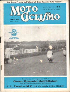Rivista Motociclismo n. 34 del 24 Agosto 1957 ed. Edisport - MV Augusta