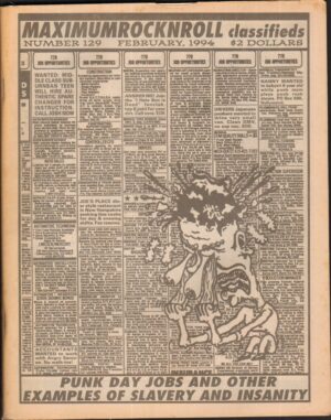 Rivista Magazine Maximum Rocknroll February 1994 n. 129 – In Inglese