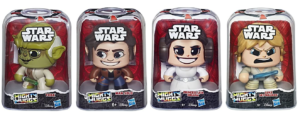 Mighty Muggs Star Wars SET 4 PERSONAGGI (Han Solo, Leila, Luke Skywalker, Yoda) Hasbro