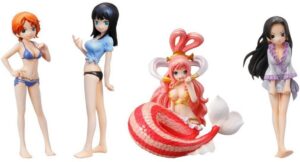 One Piece Half Age Characters. Set Completo: Nami, Nico Robin, Shirahoshi, Boa Hancock. Bandai