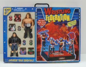 WF Wrestling Federation. Ring + 2 Action Figure con Accessori Championship Fighters (Grigio e Multicolor) Licenza non ufficiale WWE