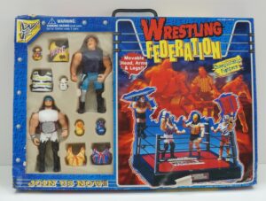 WF Wrestling Federation. Ring + 2 Action Figure con Accessori Championship Fighters (Bianco e Multicolor) Licenza non ufficiale WWE