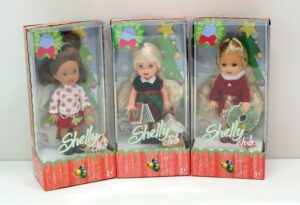 Barbie - Shelly Festa di Natale: Kerstie, Shelly, Keeya. Set Completo n. 3 Doll Bambole cm 10. MATTEL anno 2005