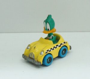 Looney Tunes Pluck Duck in Diecast Metal Taxi Car 1/4 - 1990 Playschool Tiny Toon