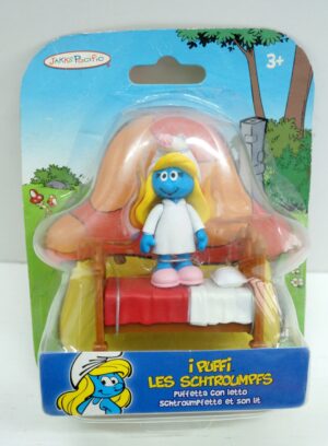 I Puffi – The Smurfs: Puffetta con letto 6 cm. Jakks - Giochi Preziosi