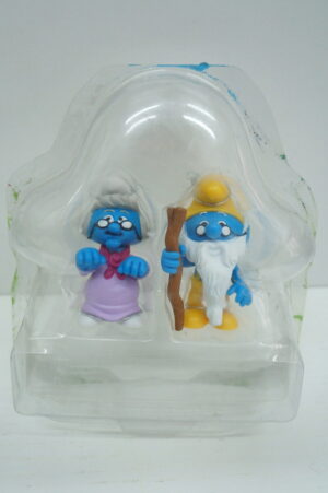 I Puffi – The Smurfs: Nonno Puffo e Nonna Puffa. Coppia Personaggi 6 cm. Jakks - Giochi Preziosi