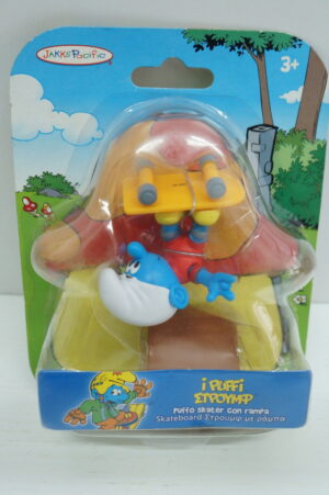 I Puffi – The Smurfs: Puffo Skater con Rampa 6 cm. Jakks - Giochi Preziosi