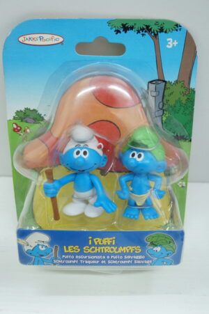 I Puffi – The Smurfs: Puffo Escursionista e Puffo Selvaggio. Coppia Personaggi 6 cm. Jakks - Giochi Preziosi