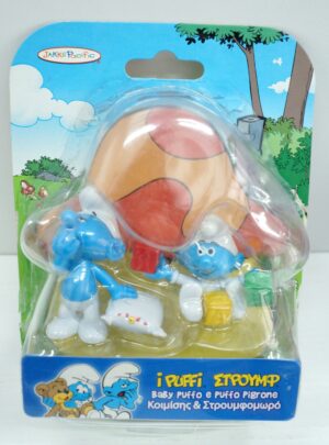 I Puffi – The Smurfs: Baby Puffo e Puffo Pigrone. Coppia Personaggi 6 cm. Jakks - Giochi Preziosi