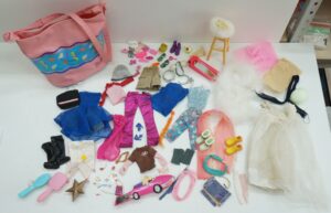 Lotto Accessori di Barbie + Borsetta tracolla. Vintage