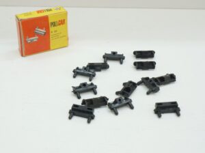 Policar Modello P 23 Traversini di Giunzione, nr. 13 pz. Con Porta Paratie per pista elettrica in miniatura. Vintage. Polistil