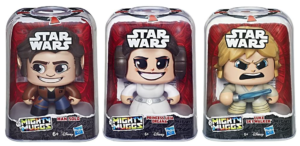 Mighty Muggs Star Wars SET 3 PERSONAGGI (Han Solo, Leila, Luke Skywalker) Hasbro