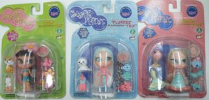 Mini BRATZ Sugar Planet LE ZUCCHERINE - SET COMPLETO (Arianna, Leela e Flurree) - Giochi Preziosi anno 2004