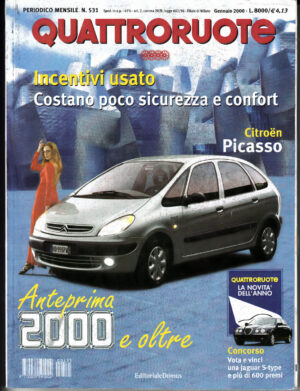 Quattroruote n. 531 Gennaio 2000 con Allegato Citroen Picasso