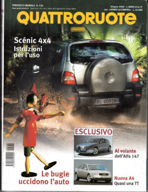 Quattroruote n. 536 Giugno 2000 - Mitsubishi Pajero, Ford Fiesta, Fiat Punto
