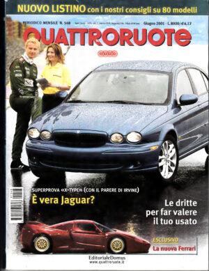 Quattroruote n. 548 Giugno 2001 - Jaguar X-type, Peugeot 307, Lotus Exige