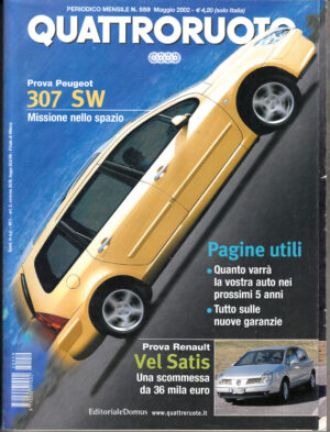 Quattroruote n. 559 Maggio 2002 con Allegato Il libretto rosso delle Assicurazioni
