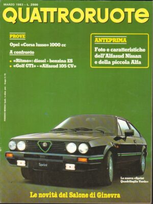 Quattroruote n. 329 Marzo 1983 - Oper Corsa 1000cc, Golf GTI, Ritmo