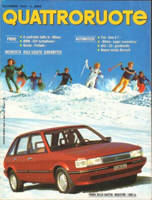 Quattroruote n. 338 Dicembre 1983 - Ritmo, BMW 524 turbodiesel, Honda Prelude