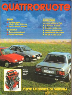 Quattroruote n. 341 Marzo 1984 - Volkswagen, Golf GTI, Seat Ronda