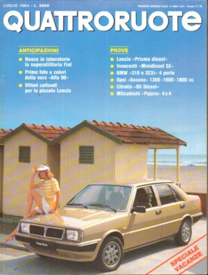 Quattroruote n. 345 Luglio 1984 - Lancia Prisma, Innocenti, Opel Ascona