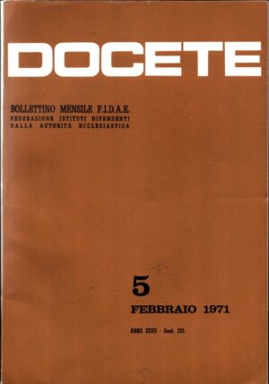 Docete. Bollettino Mensile F.I.D.A.E  5 febbraio 1971