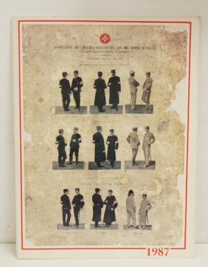 Calendario Sovrano Militare Ordine di Malta Anno 1987. Senza Cordoncino Originale